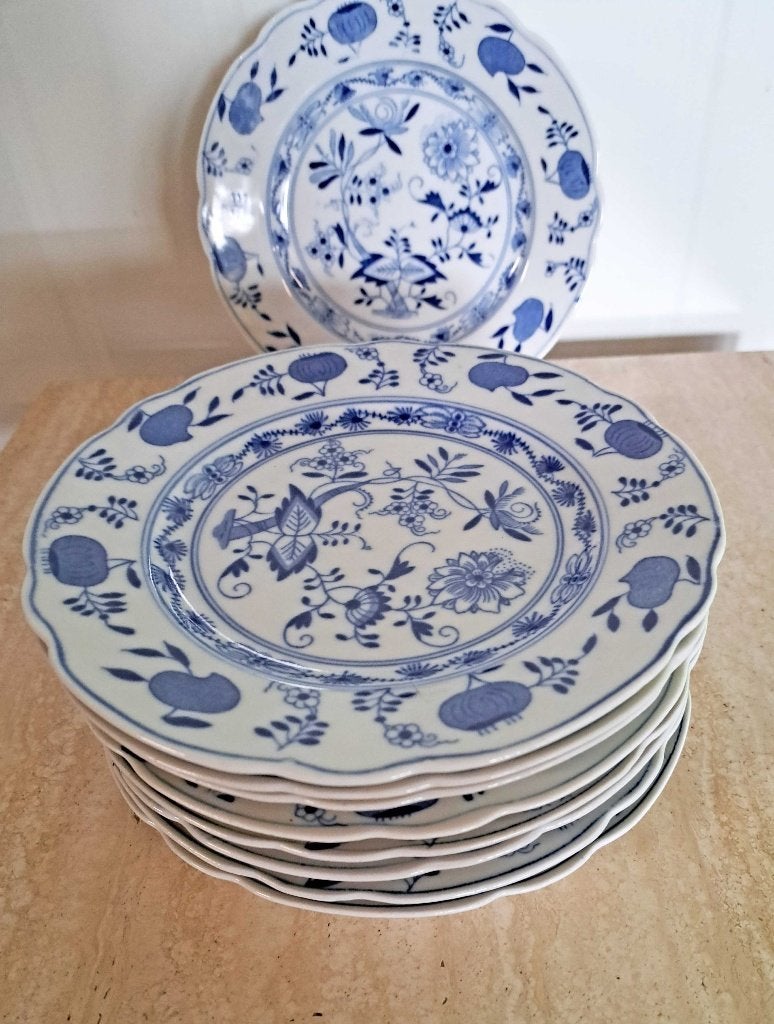 19de Louis Regout Zwiebelmuster bord Geschulpte rand 20.5 cm, Ophalen of Verzenden