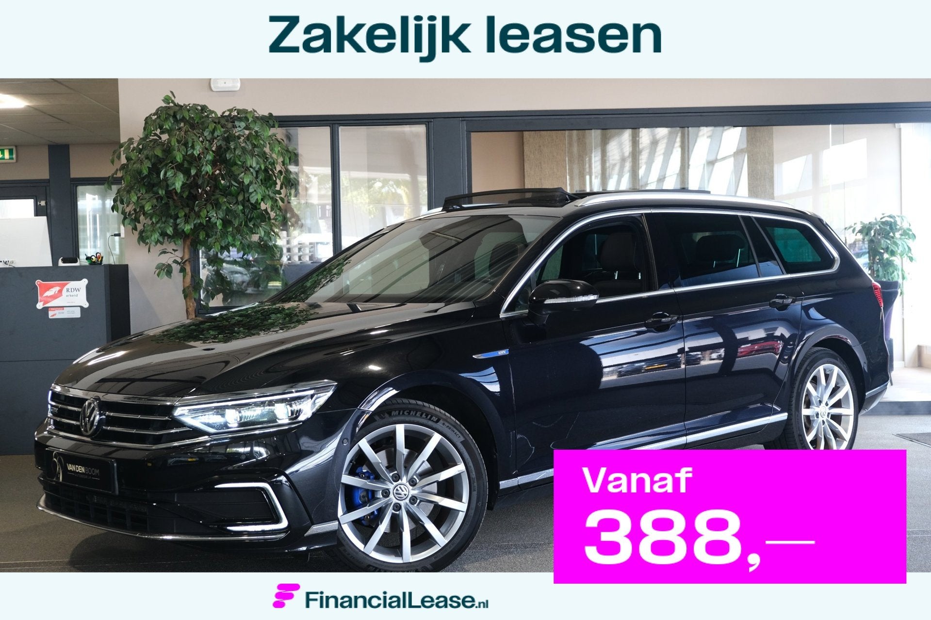 Volkswagen Passat 1.4 TSI PHEV GTE DSG 218 PK Pano Trek Virt, Dealer onderhouden, Gebruikt, Zwart, 4 cilinders
