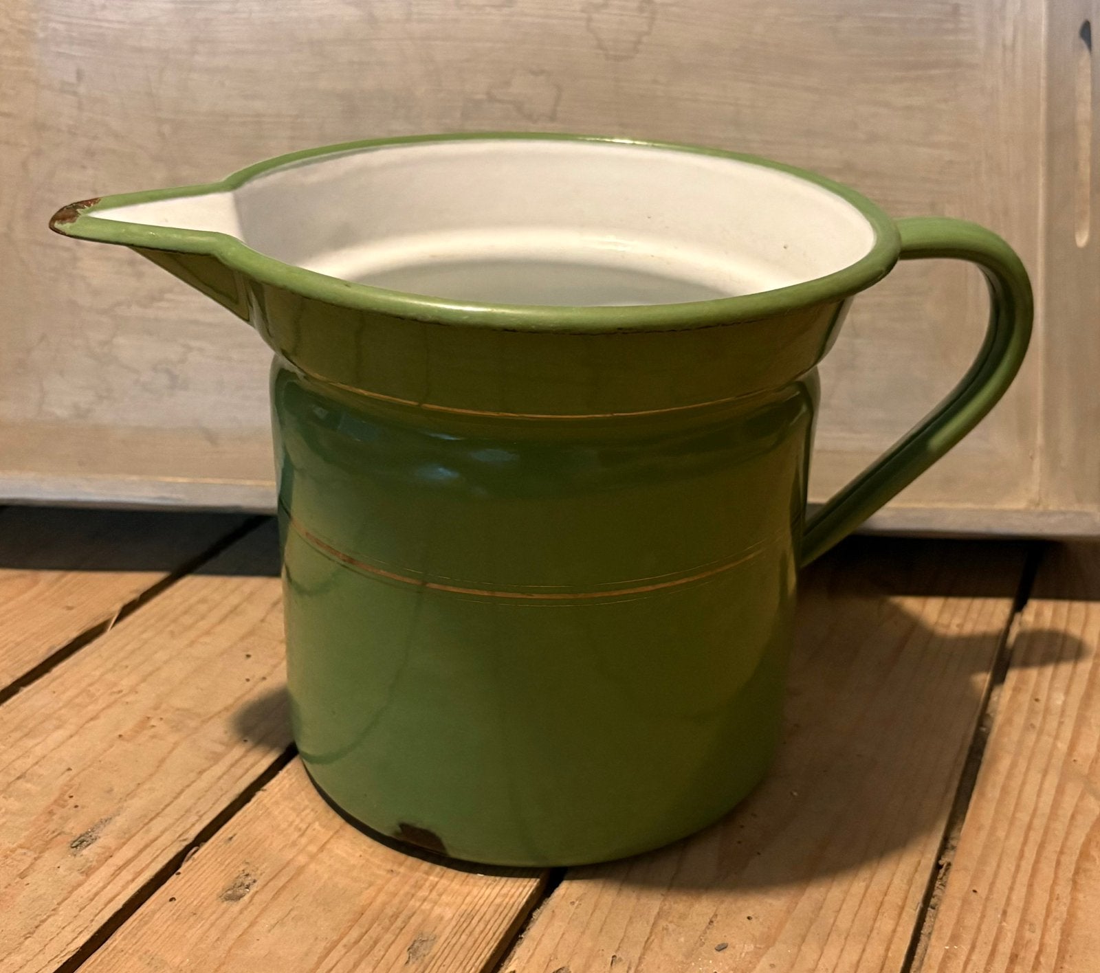 Enaille groene melkkan, Antiek en Kunst, Antiek | Emaille, Ophalen of Verzenden