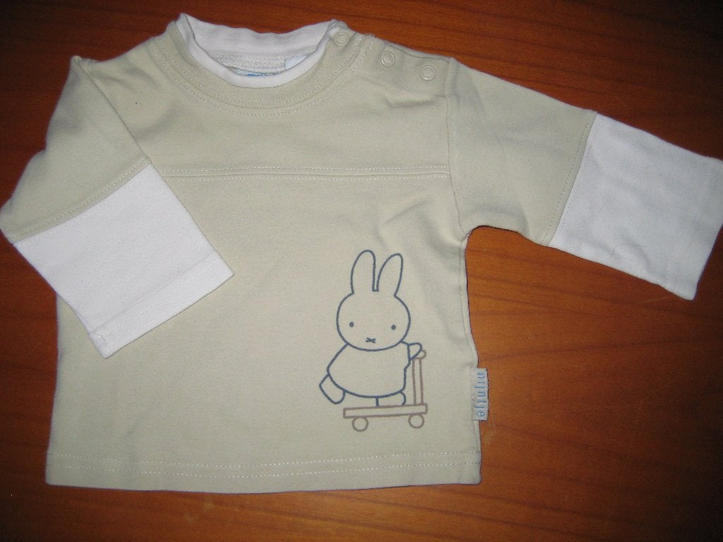 Beige shirt, 50/56, Nijntje, Ophalen of Verzenden, Zo goed als nieuw, Jongetje, Shirtje of Longsleeve