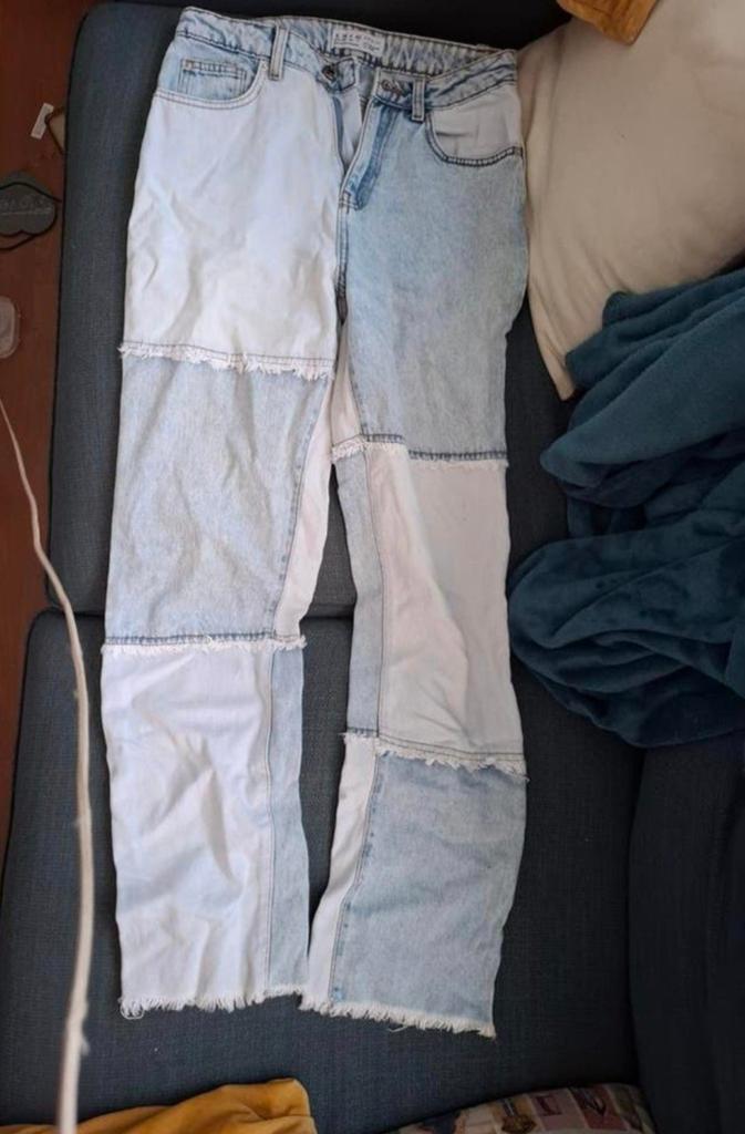 Primark Denim Co. Patchwork Jeans - Maat W28/36, Blauw, Ophalen of Verzenden, Zo goed als nieuw, W28 - W29 (confectie 36)