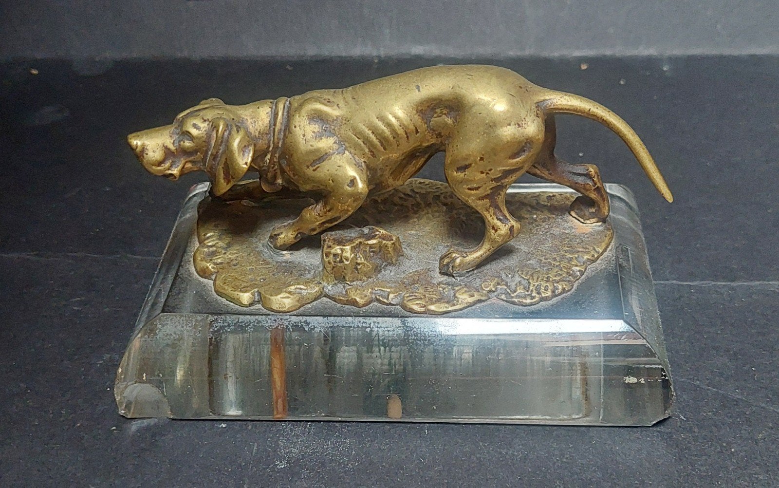 jacht, jagen, jachthond, presse papier Weens brons zeldzaam, Ophalen of Verzenden, Beeldje of Figuurtje
