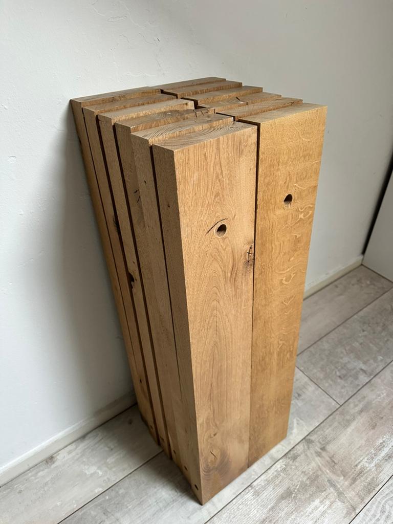 Eiken planken / balken, 12 stuks, Doe-het-zelf en Verbouw, Hout en Planken, Ophalen, Gebruikt, Eiken, Plank