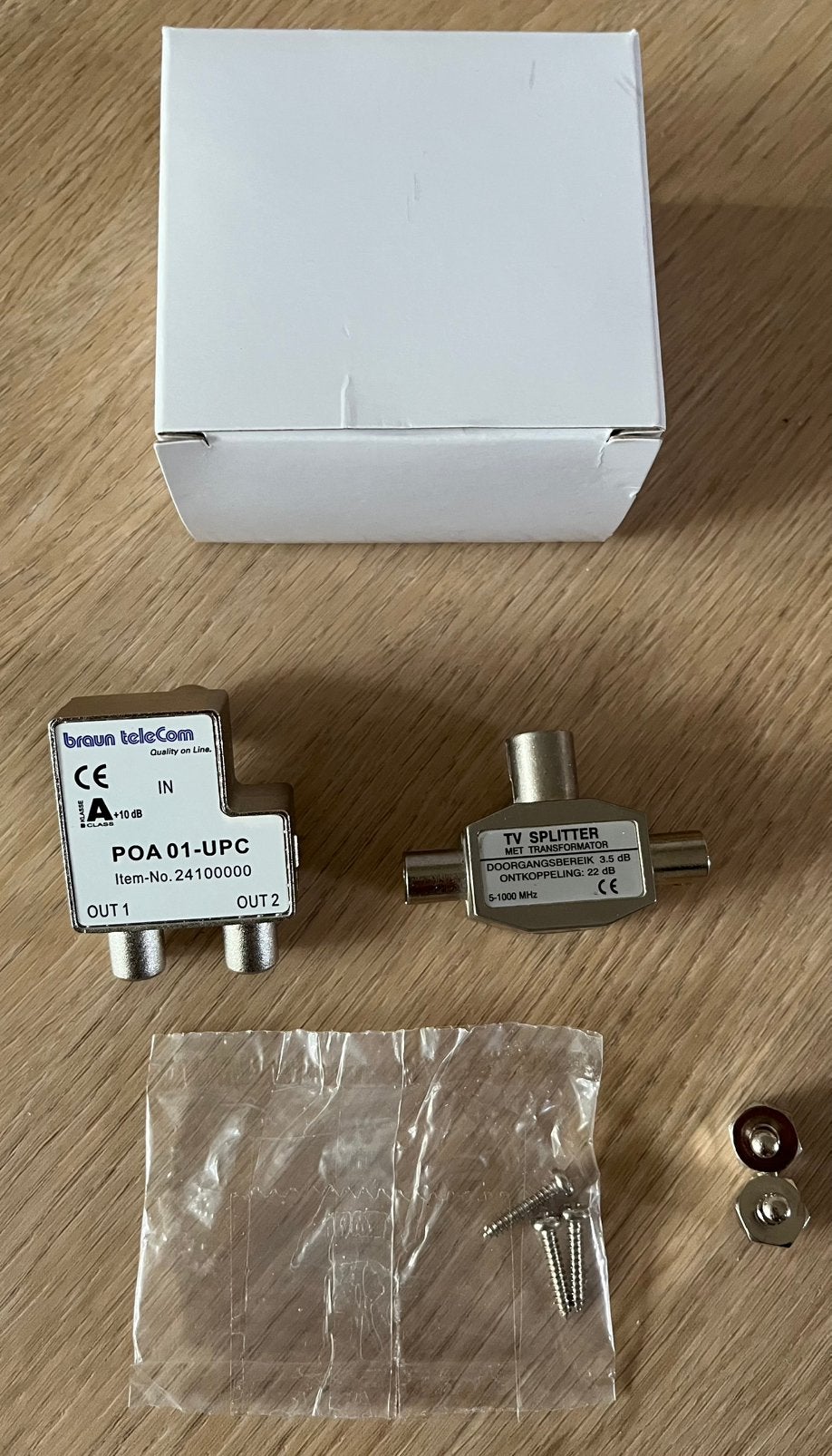 Braun Telecom | TV Splitter | POA 01-UPC | Nieuw, Ophalen of Verzenden, Nieuw, Minder dan 2 meter, Tv-kabel