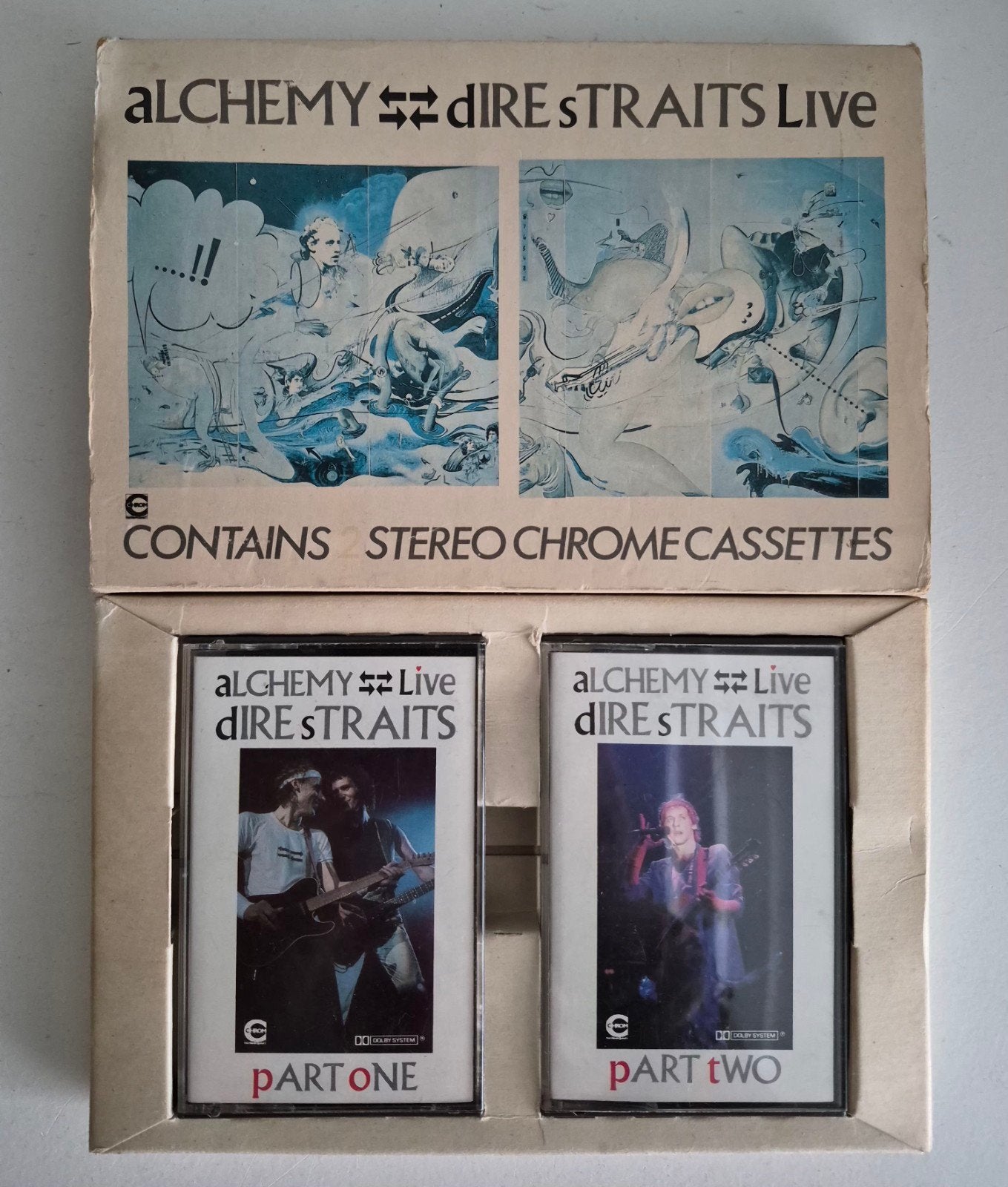 Dire straites alchemy 1984 dubbel stereo Chrome cassette set, Cd's en Dvd's, Cassettebandjes, Ophalen of Verzenden, Zo goed als nieuw