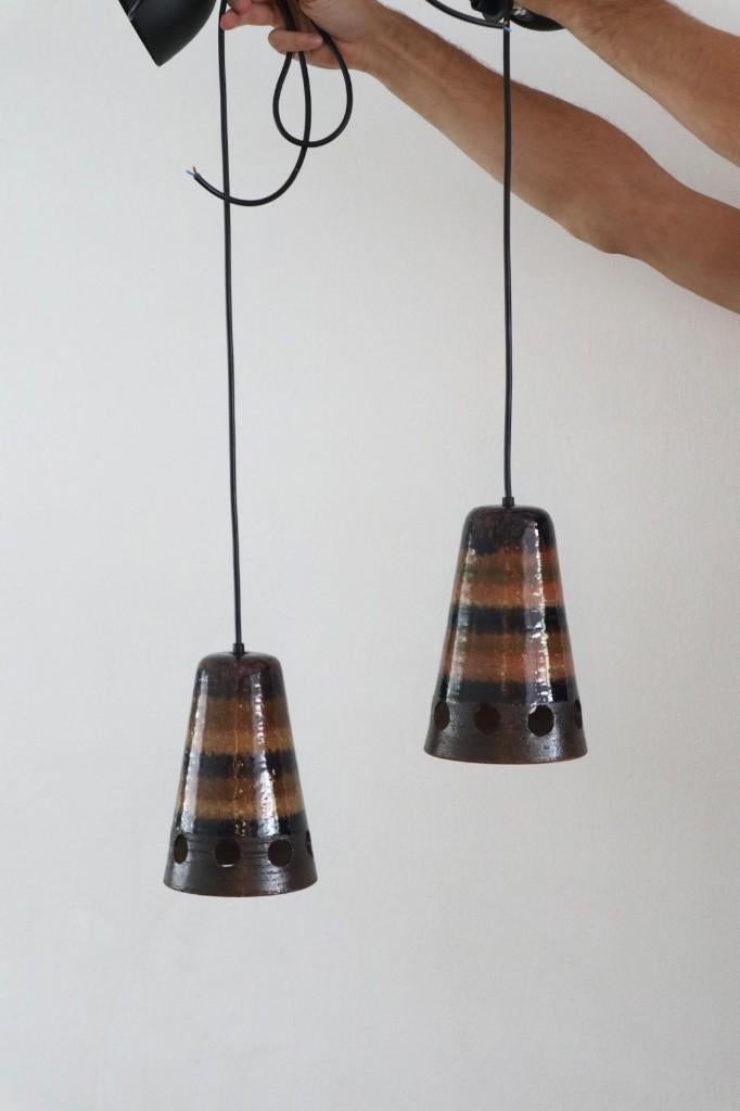 Vintage Tilgmans Kermaik hanglampen / west germany retro 60, Ophalen of Verzenden, Zo goed als nieuw, Overige materialen