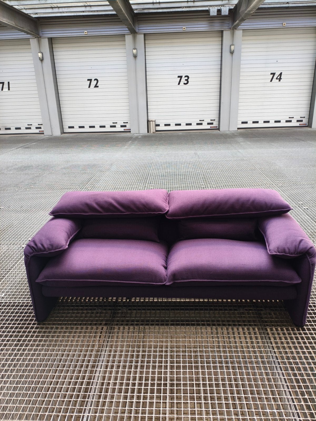 Cassina Maralunga 40 2.5-zits bank - Aubergine, Huis en Inrichting, 150 tot 200 cm, Driepersoons, 75 tot 100 cm, Ophalen of Verzenden