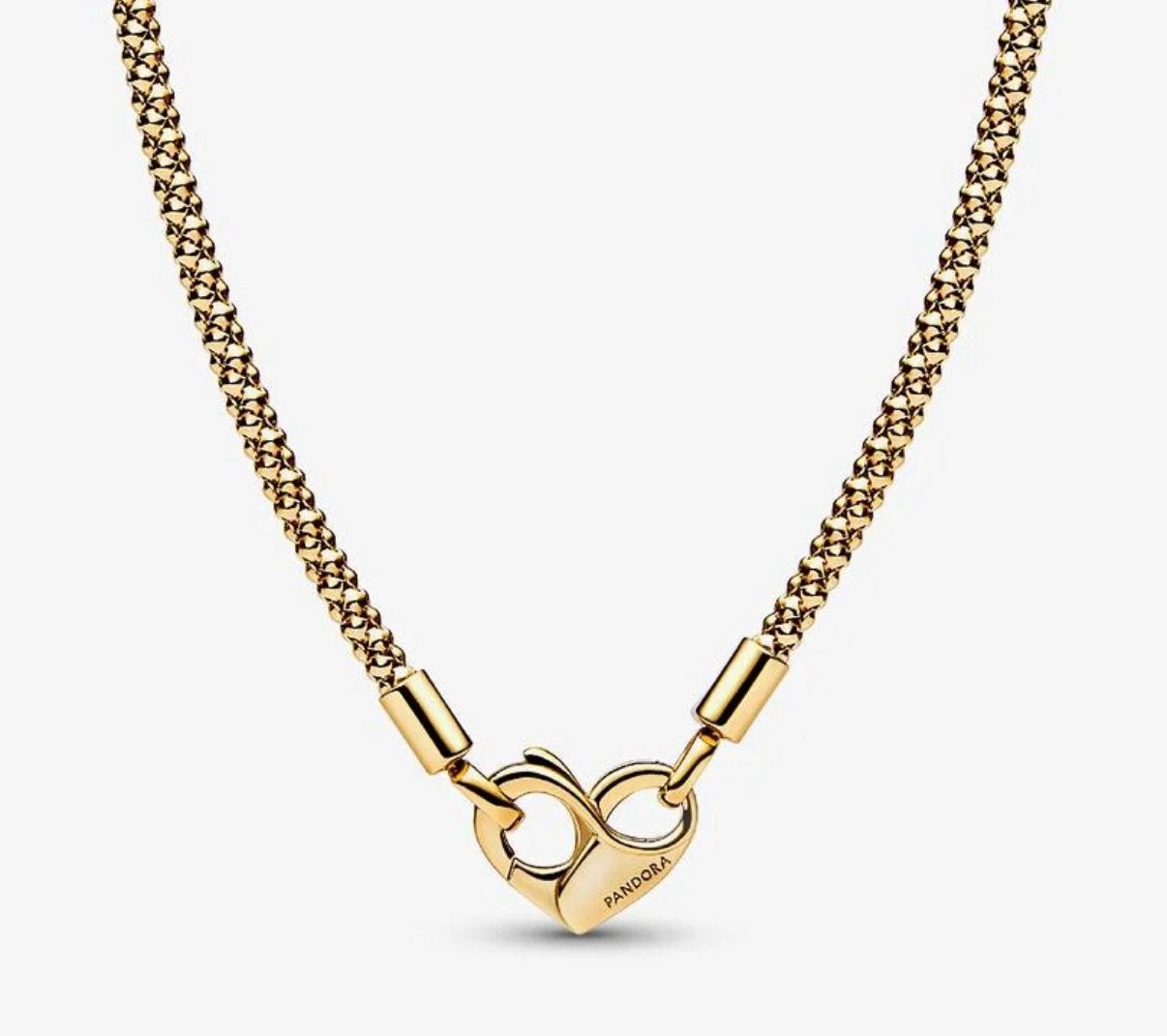 Pandora halsketting in goudkleur 45 cm, Sieraden, Tassen en Uiterlijk, Kettingen, Ophalen of Verzenden, Zo goed als nieuw, Goud