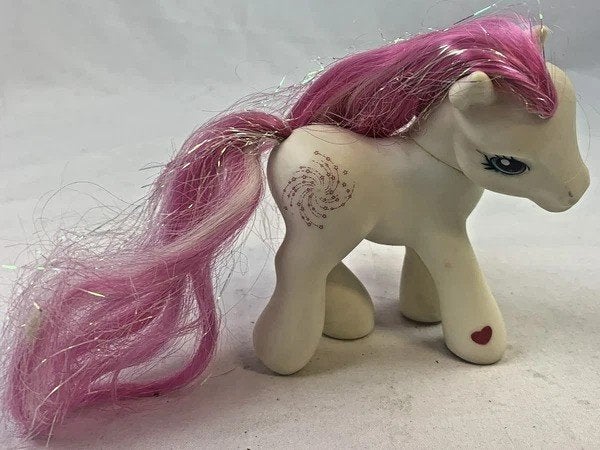 My Little Pony G3 Star Swirl 2003 Wit Roze Manen Glitter MLP, Coolsingel 104, 3011 AG Rotterdam, Netherlands, Verzenden, Zo goed als nieuw