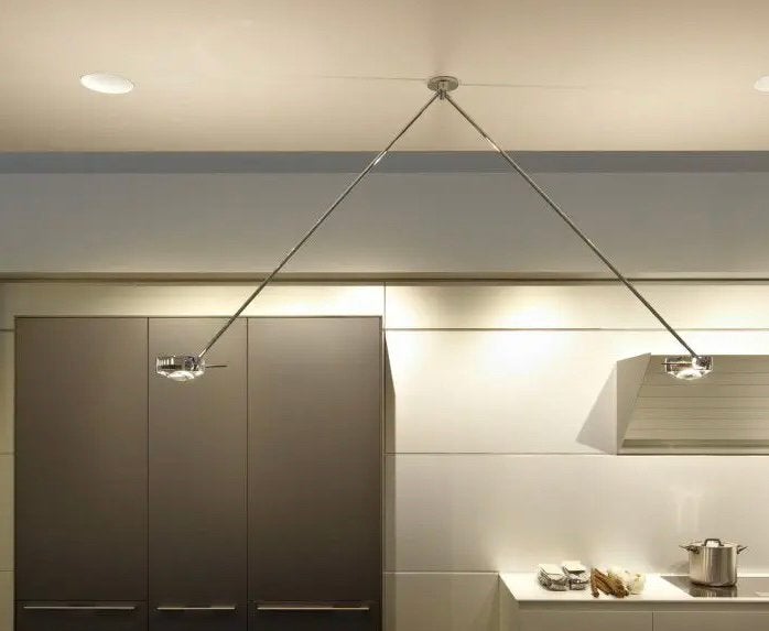 Occhio due soffito 80 cm glanzend chroom, Huis en Inrichting, Lampen | Hanglampen, Ophalen, Zo goed als nieuw, Glas