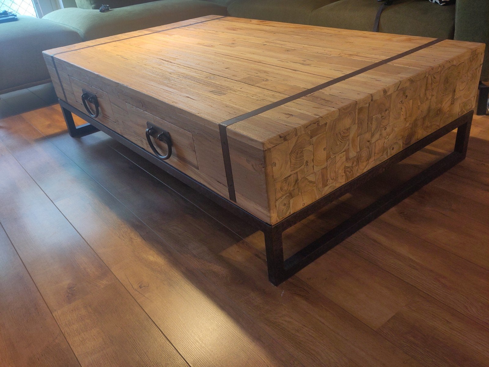Houten salontafel (160x100cm), Ophalen, 100 tot 150 cm, 150 tot 200 cm, Zo goed als nieuw