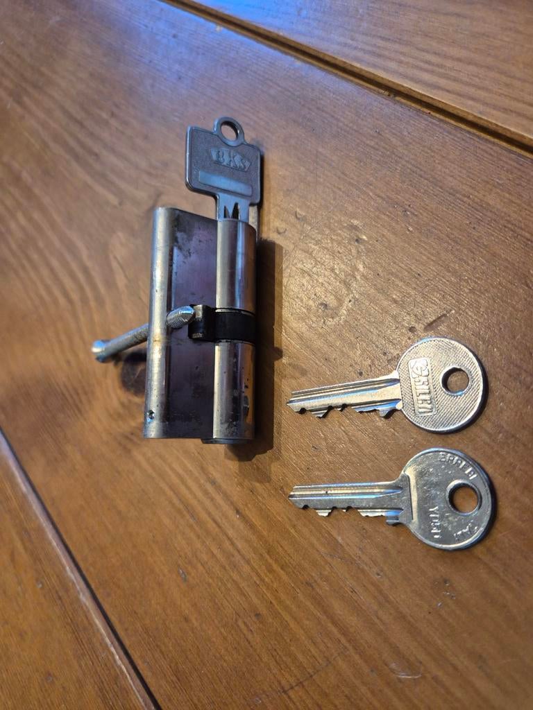 BKS Cilinderslot 30/30, incl 3 sleutels, Ophalen of Verzenden, Gebruikt, Rvs, Slot