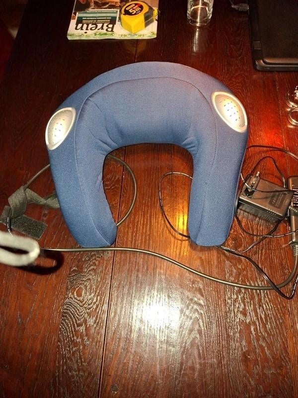 nekmassagekussen met geluid  nu 5 waterval regen vogels etc, Ophalen of Verzenden, Gebruikt, Overige typen