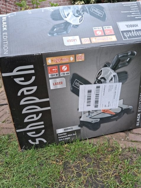 Scheppach HM80L Afkortzaag - Nieuw in doos, Doe-het-zelf en Verbouw, Nieuw, Ophalen of Verzenden, Afkortzaag, 1200 watt of meer