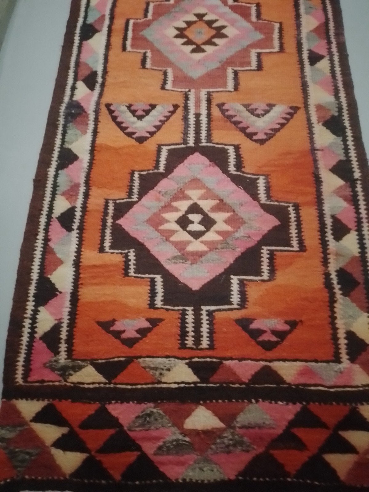 Handgeknoopt Oosters Kelim Loper - 85x290cm - 100% Wol, Huis en Inrichting, Ophalen, Gebruikt, Overige kleuren, 200 cm of meer