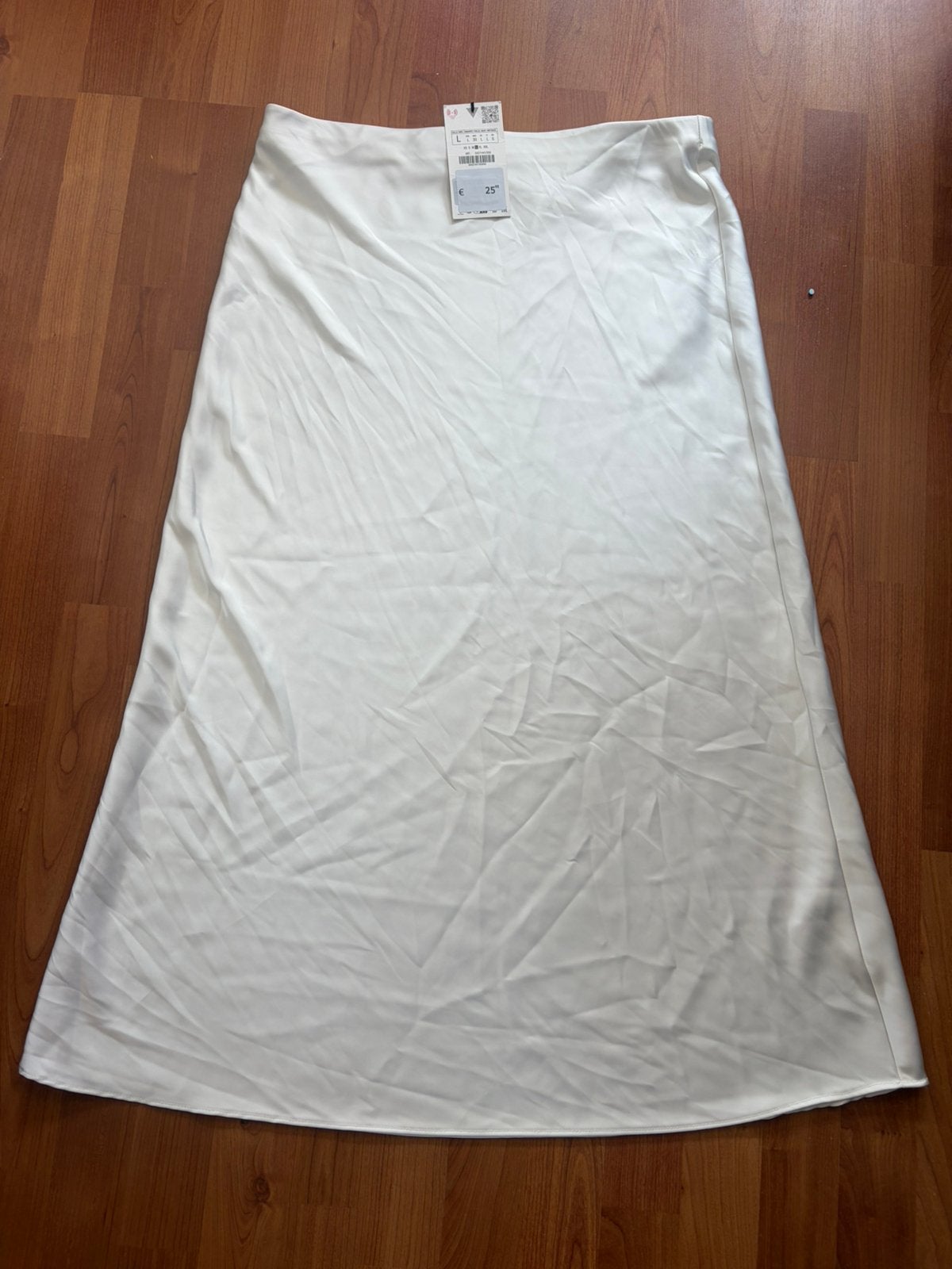 Zara crème satijnen rok nieuw met labels maat L, Wit, Maat 42/44 (L), Nieuw, Ophalen of Verzenden