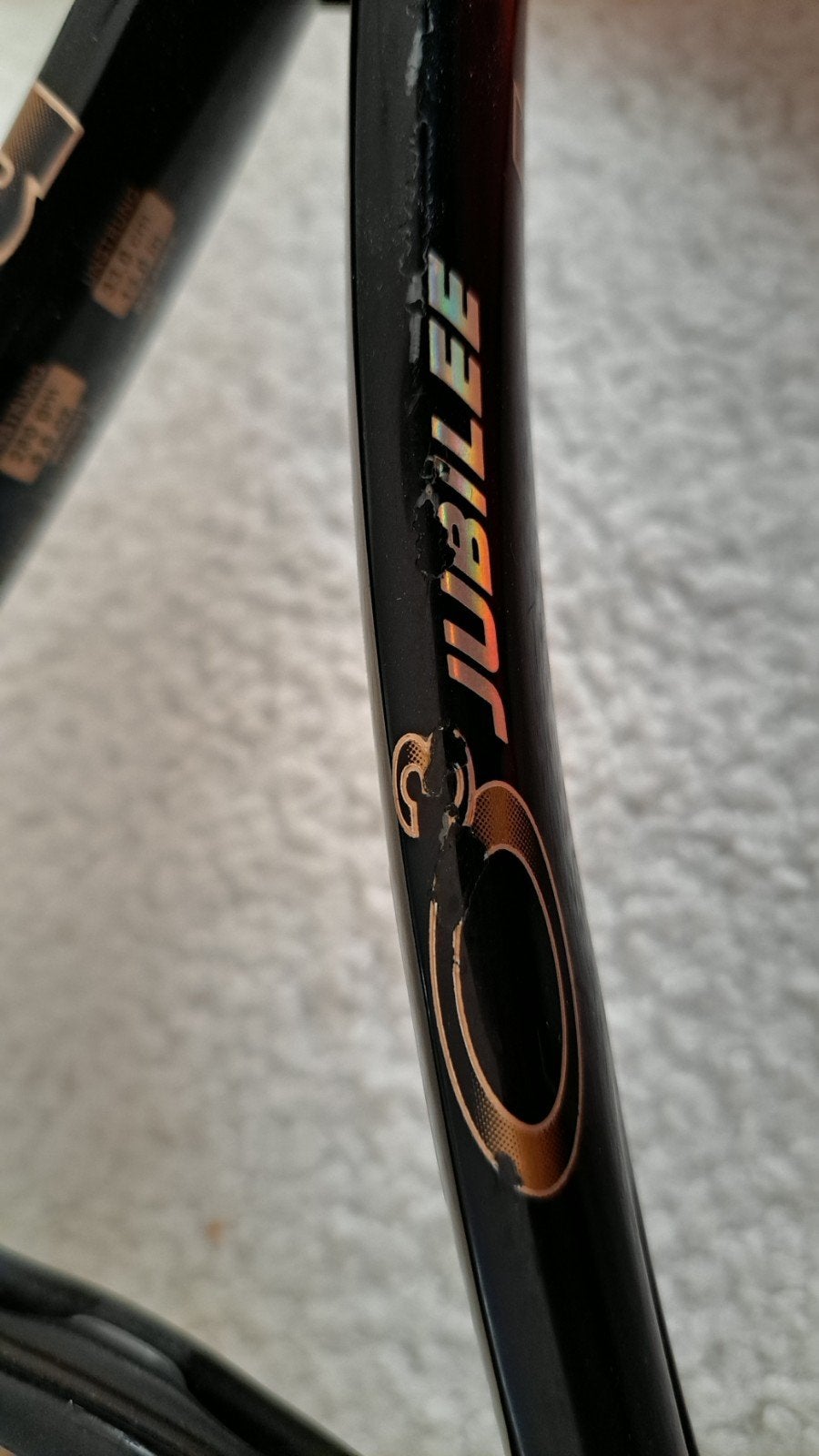 Prince O3 Jubilee tennisracket L3 - Zwart/Goud, Ophalen, Gebruikt, Prince, Racket