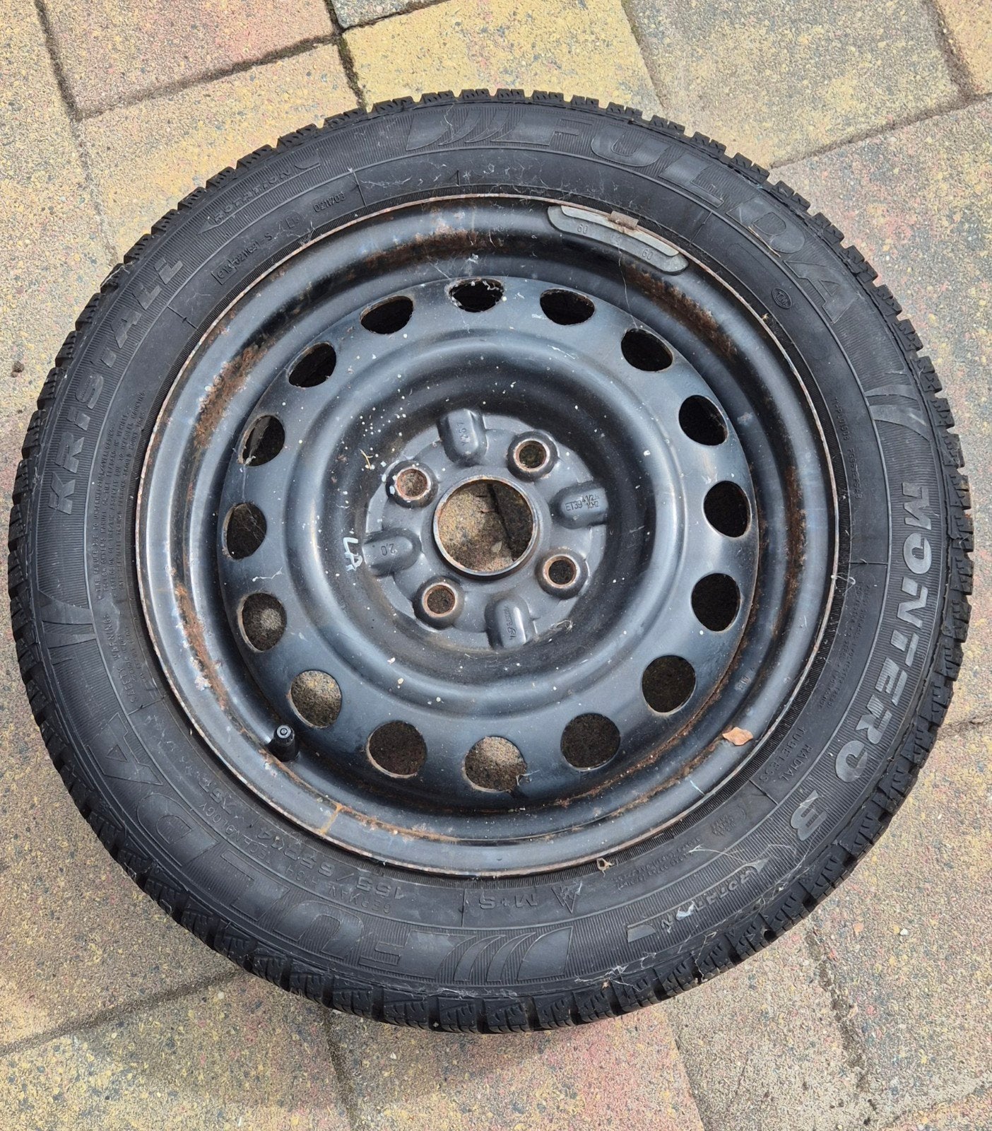 Winterbanden met velgen - Semperit Master-Grip 165/65 R14, Ophalen, 14 inch, Gebruikt, Banden en Velgen