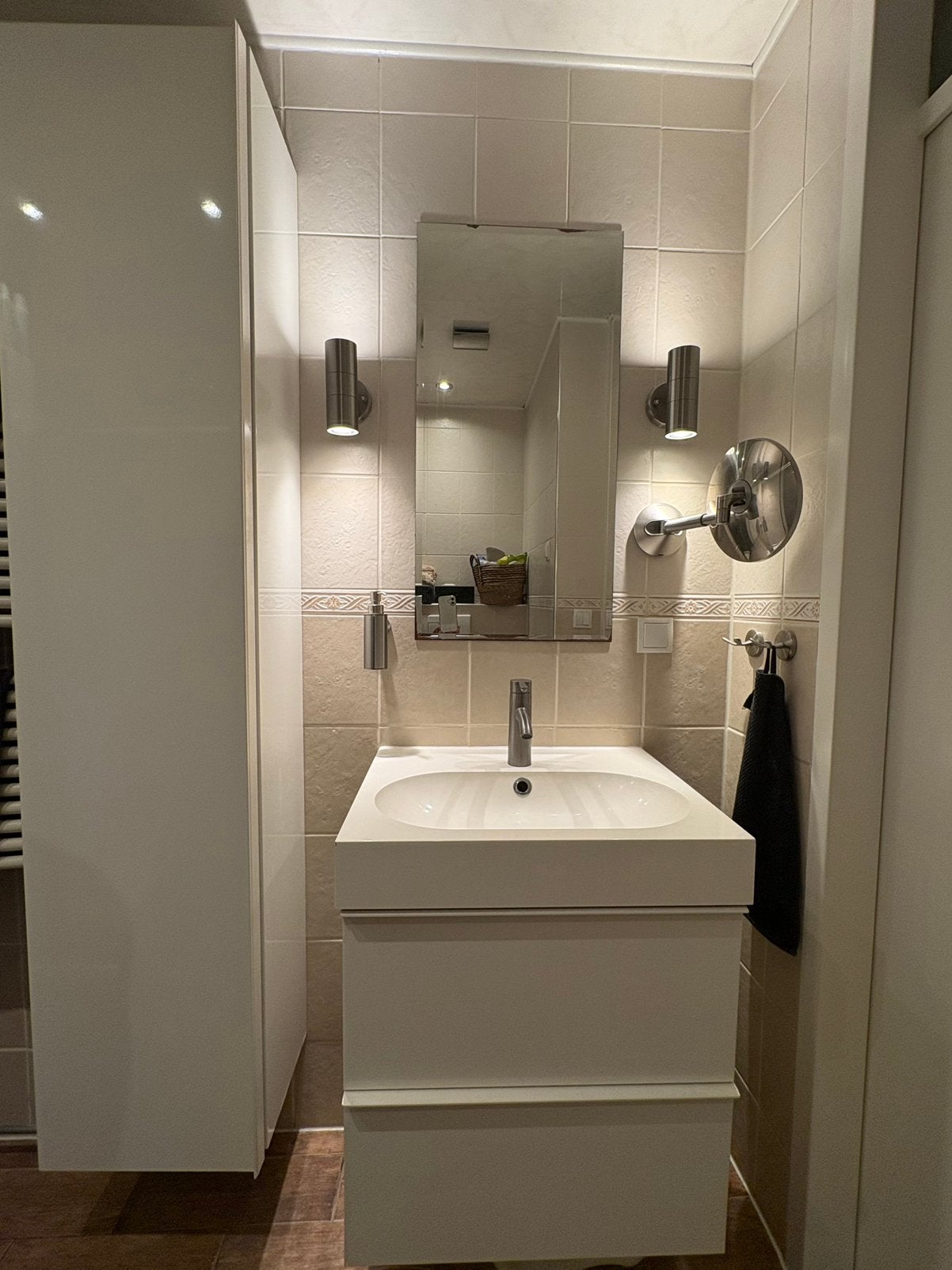 IKEA afwastafel + kraan + ladeblok + kast badkamer Wit, Ophalen, Gebruikt, 50 tot 100 cm, Minder dan 100 cm