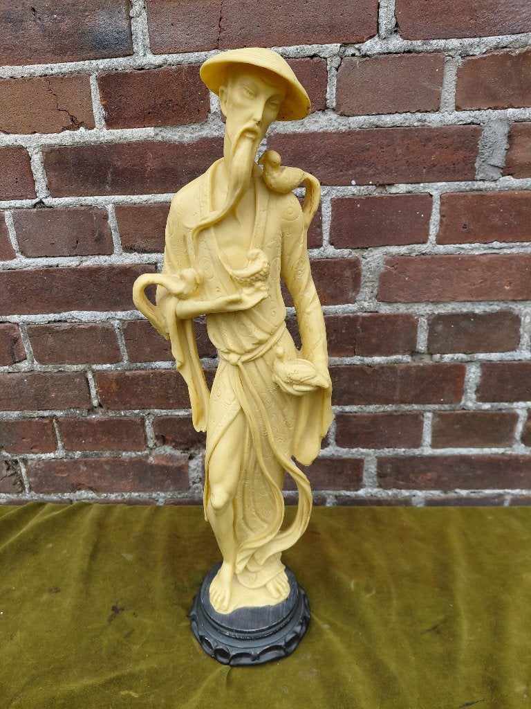 Chinees ivorine beeld van een wijsgeer., 50 cm, Overige materialen, China, Beeld
