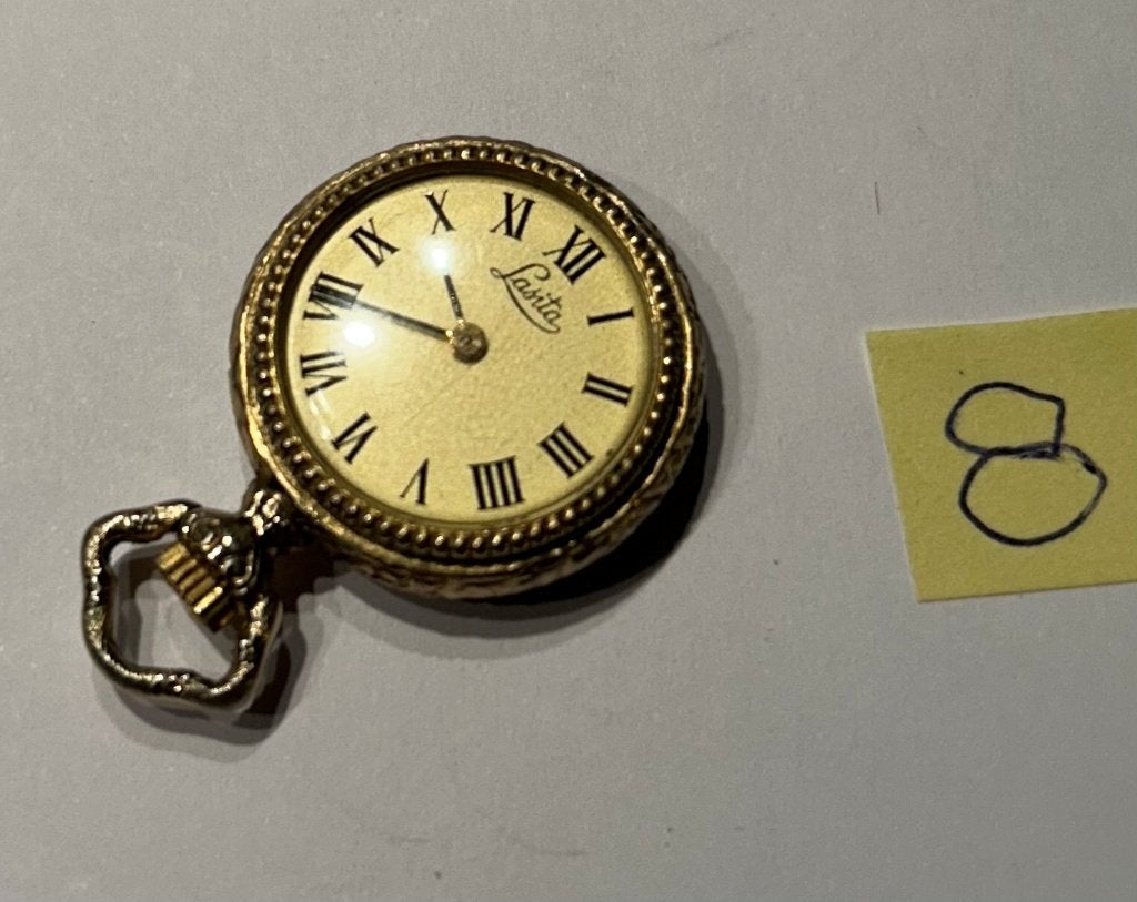 Antiek Lasita dames zakhorloge, goudkleurig, Overige merken, Zakhorloge, 1930 tot 1960, Ophalen of Verzenden