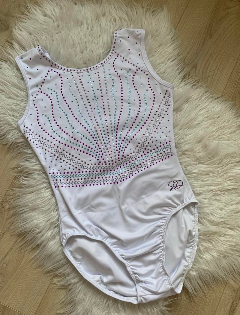 Wit turnpakje Sparkle & Dream, Sport en Fitness, Turnen, Wit, Maat 36 t/m 42, Ophalen of Verzenden, Zo goed als nieuw