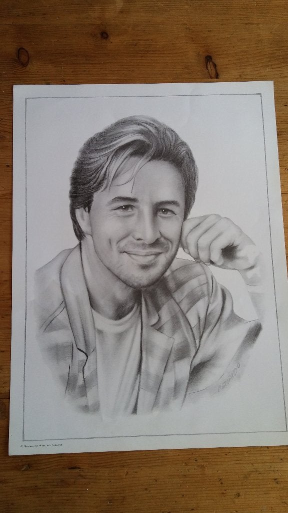 Don Johnson Miami Vice vintage tekening print afbeelding 2, Verzamelen, Ophalen of Verzenden, Gebruikt, Overige typen