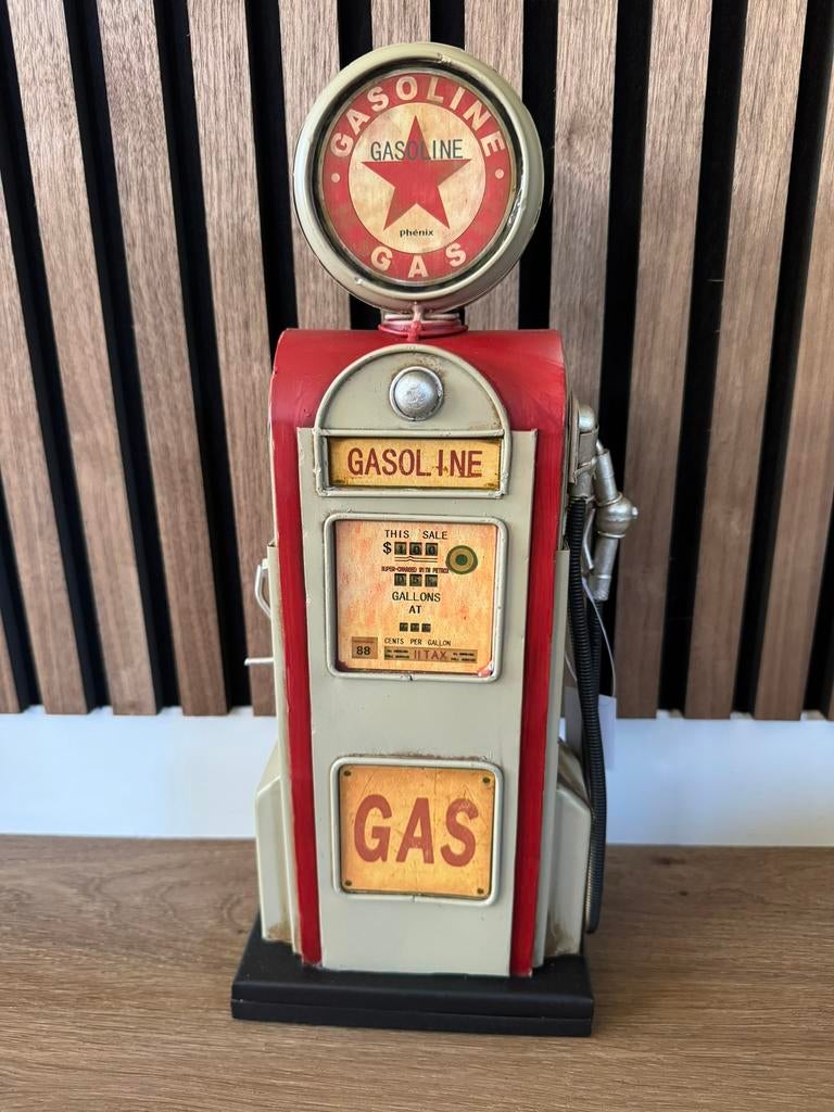 Benzinepomp metaal spaarpot, Verzamelen, Automaten | Overige, Ophalen of Verzenden, Nieuw