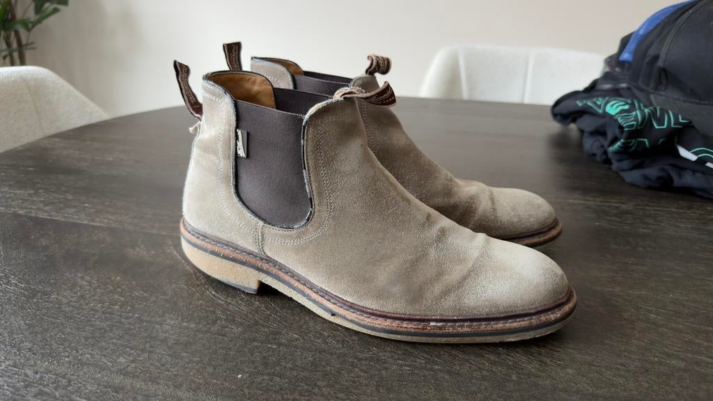 Floris van Bommel Chelsea Boots Maat 40 2/3, Bruin, Boots, Ophalen of Verzenden, Gedragen