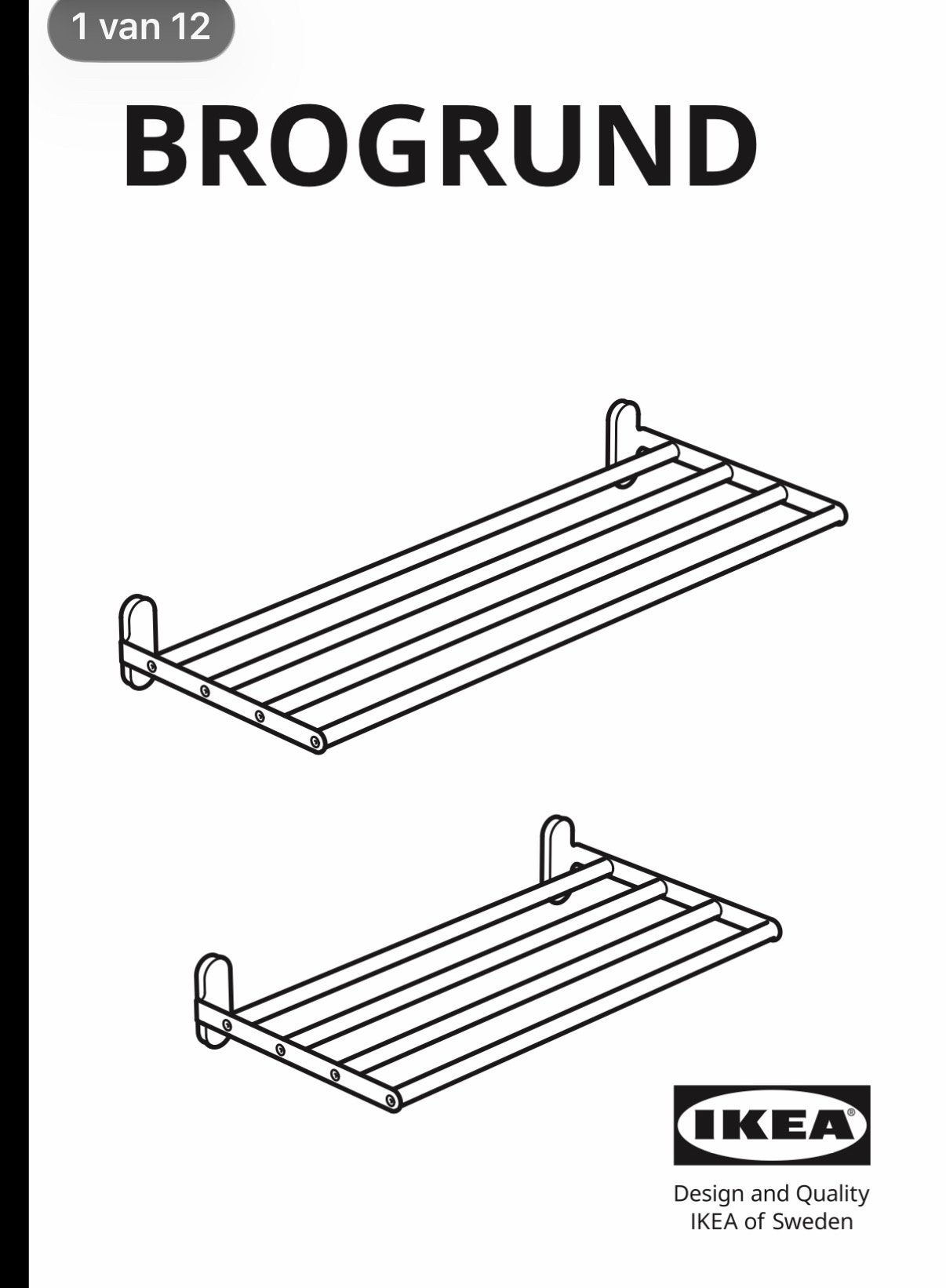 RVS rekjes rackjes Brogrund IKEA, Ophalen of Verzenden, Zo goed als nieuw, Overige kleuren