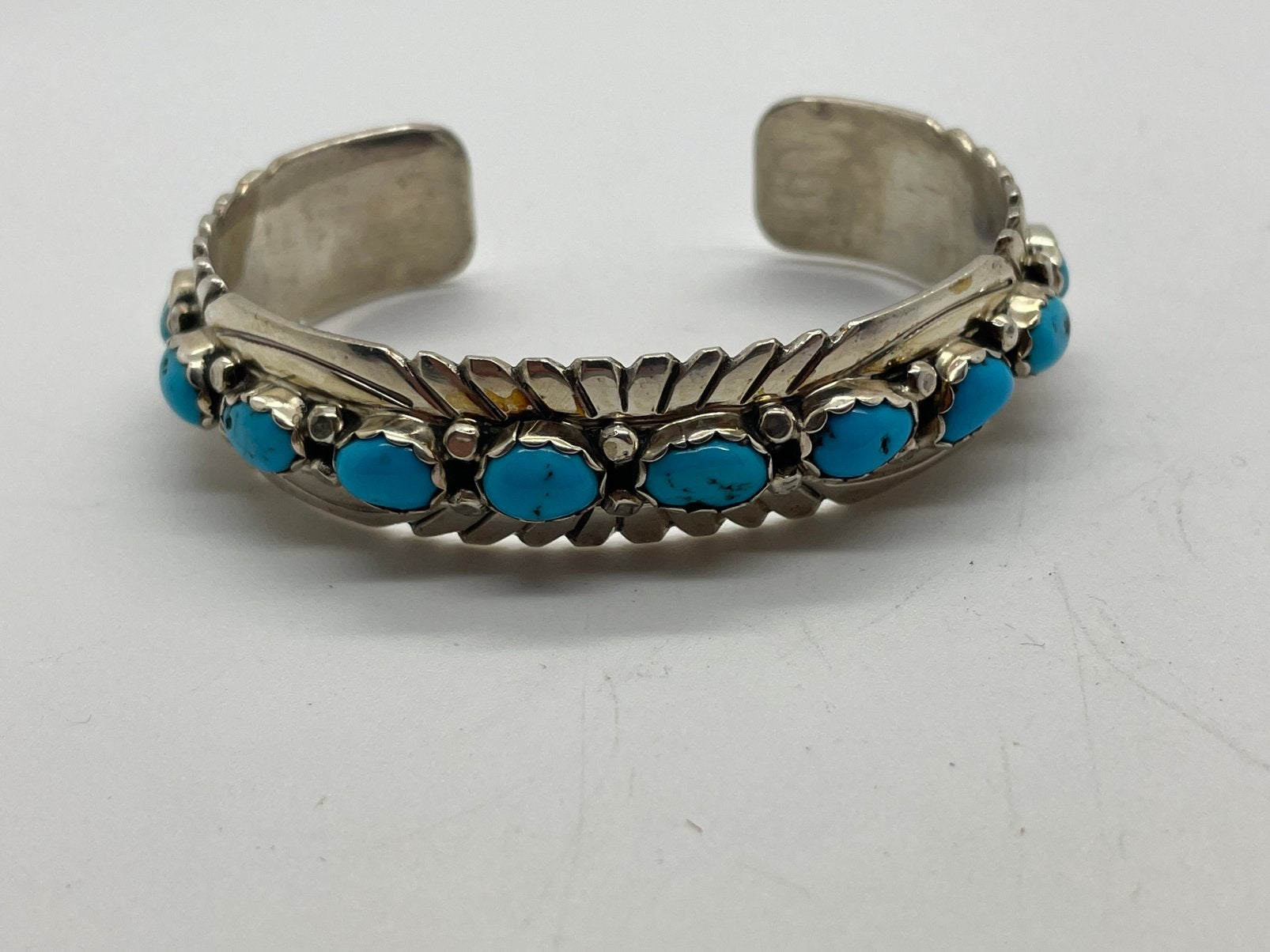 F698 Prachtige zilveren Navajo cuff armband Grace Silver, Sieraden, Tassen en Uiterlijk, Ophalen of Verzenden, X, Met edelsteen