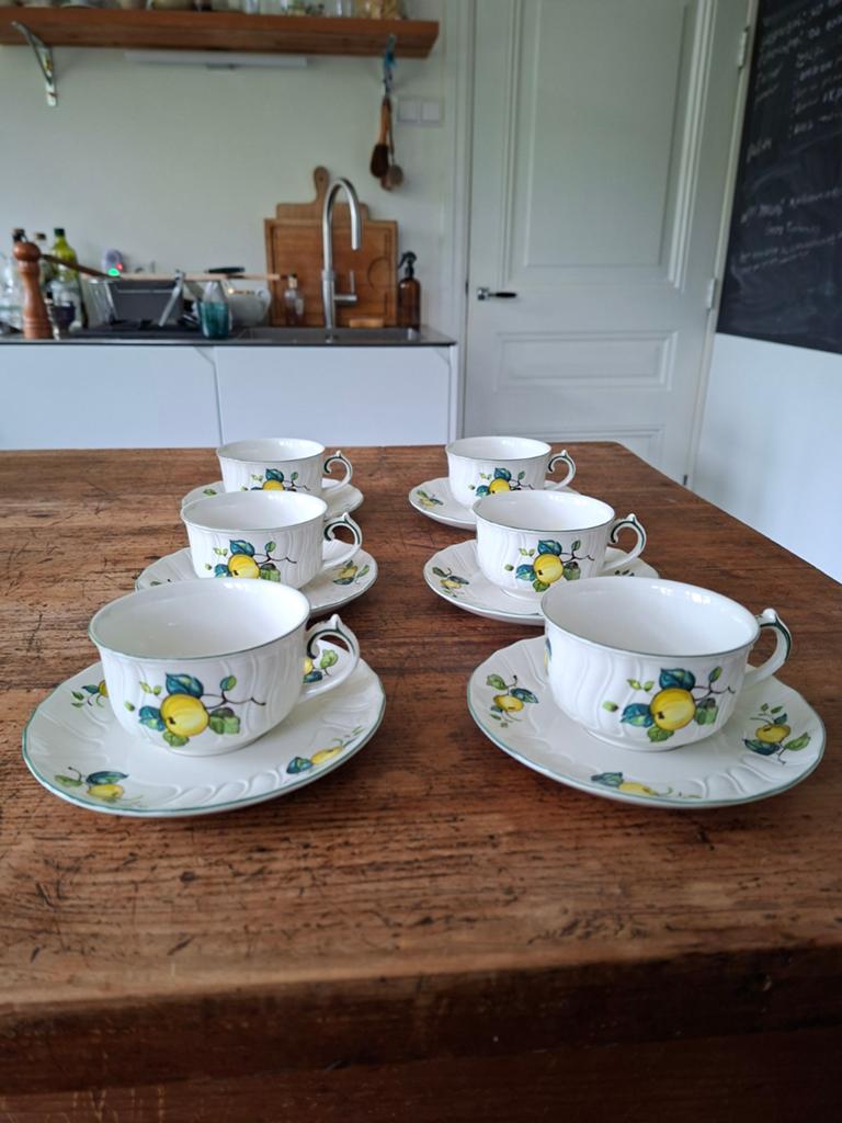 Vintage Villeroy & Boch Jamaica theekopjes - 6 stuks, Ophalen of Verzenden