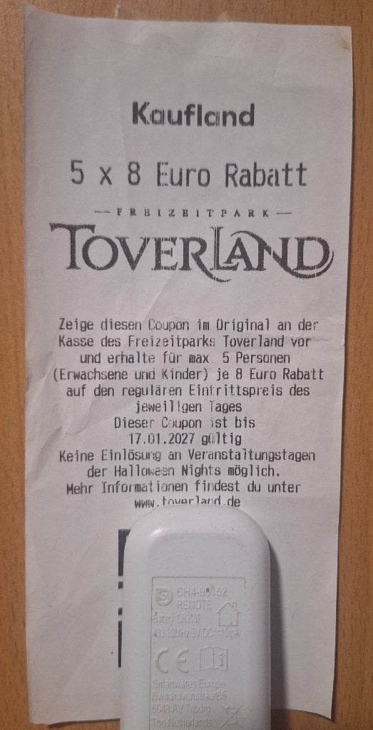 toverland korting tot 40,-, Tickets en Kaartjes, Drie personen of meer, Kortingskaart