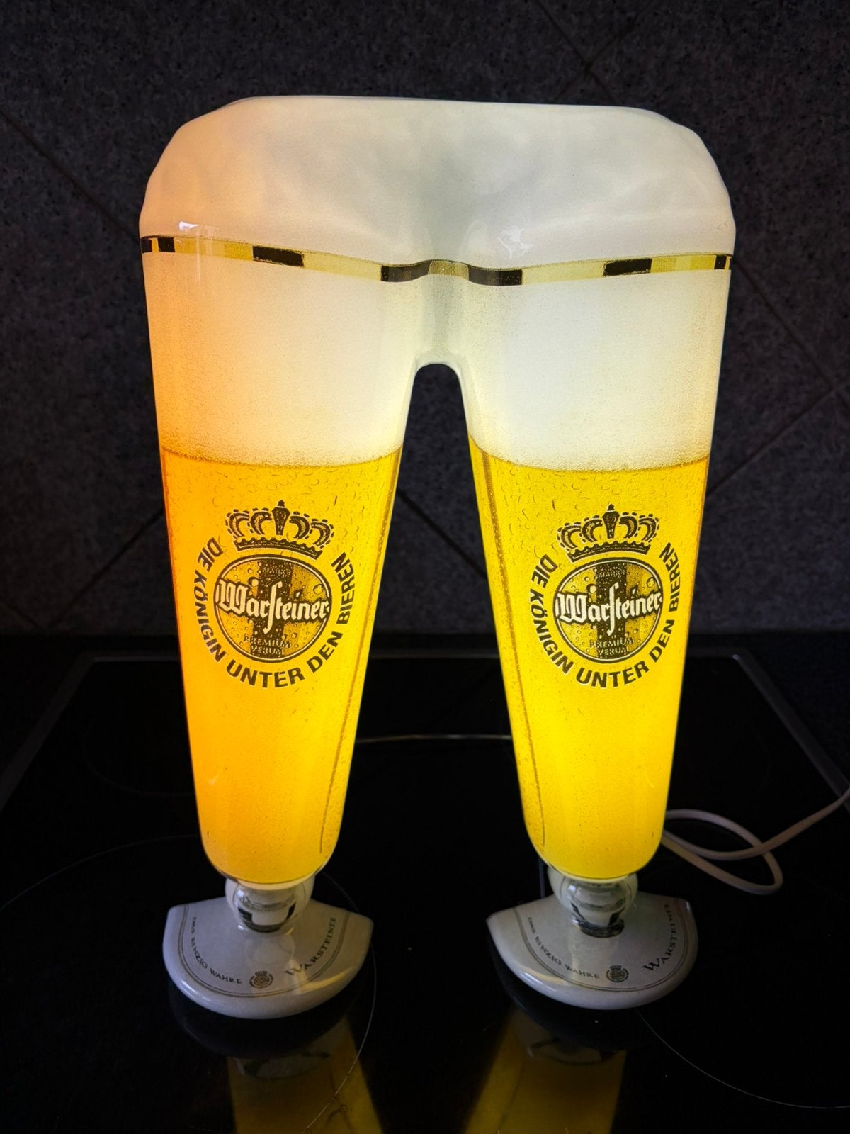 Unieke Vintage Warsteiner Bierlamp in Originele Doos, Ophalen of Verzenden, Zo goed als nieuw, Flesje(s), Overige merken