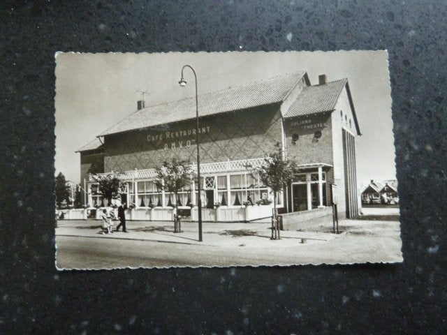Volendam 1959 Café Restaurant AMVO, Ophalen of Verzenden, 1940 tot 1960, Gelopen, Noord-Holland