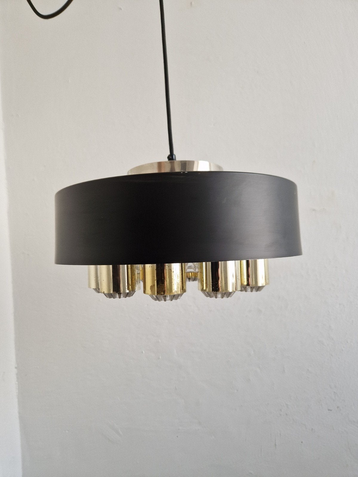 Vintage kroonluchter hanglamp Werner Schou Deens design, Ophalen of Verzenden