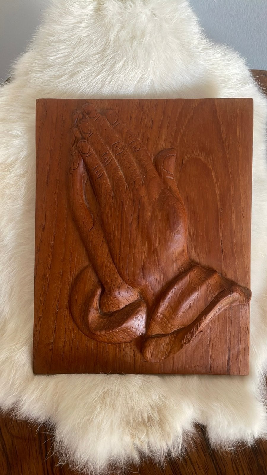Houten wandversiering 18/14cm., Huis en Inrichting, Ophalen of Verzenden, Gebruikt, Bruin, Hout