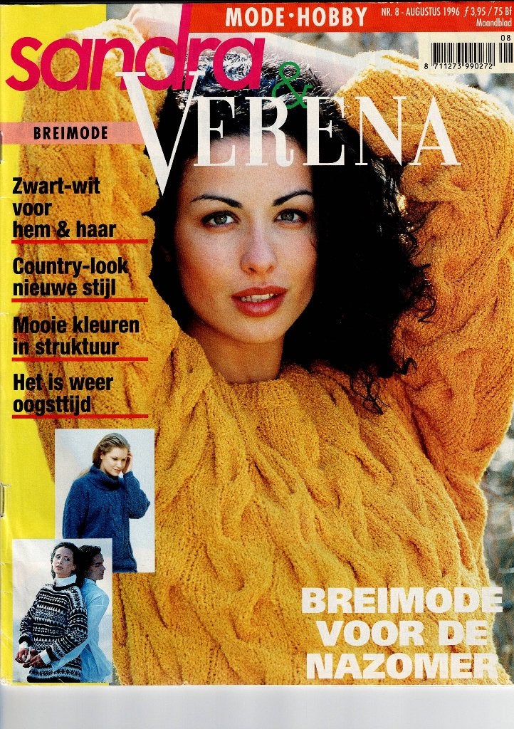 Sandra Verena breimode augustus 1996, Hobby en Vrije tijd, Ophalen of Verzenden, Gebruikt, Breien, Patroon of Boek