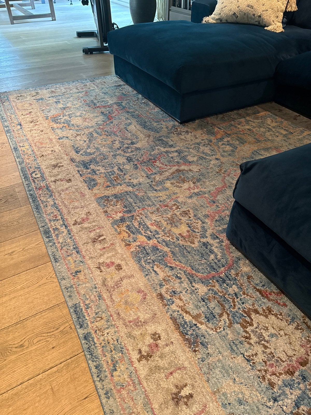 Vloerkleed 200 x 300 cm met super mooie kleuren, Ophalen, Gebruikt, Blauw, 200 cm of meer