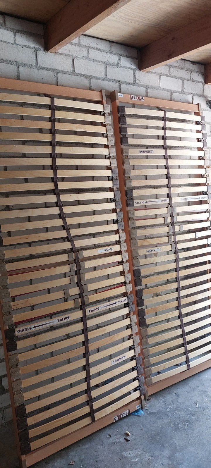 2x Lattenbodem 80x200 cm - Flexus, Ophalen, Verstelbaar, Eenpersoons, Zo goed als nieuw
