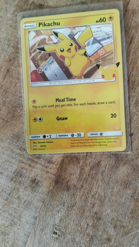 Pikachu 25/25 Non-Holo McDonald's 25th Anniversary Pokémon, Ophalen of Verzenden, Zo goed als nieuw