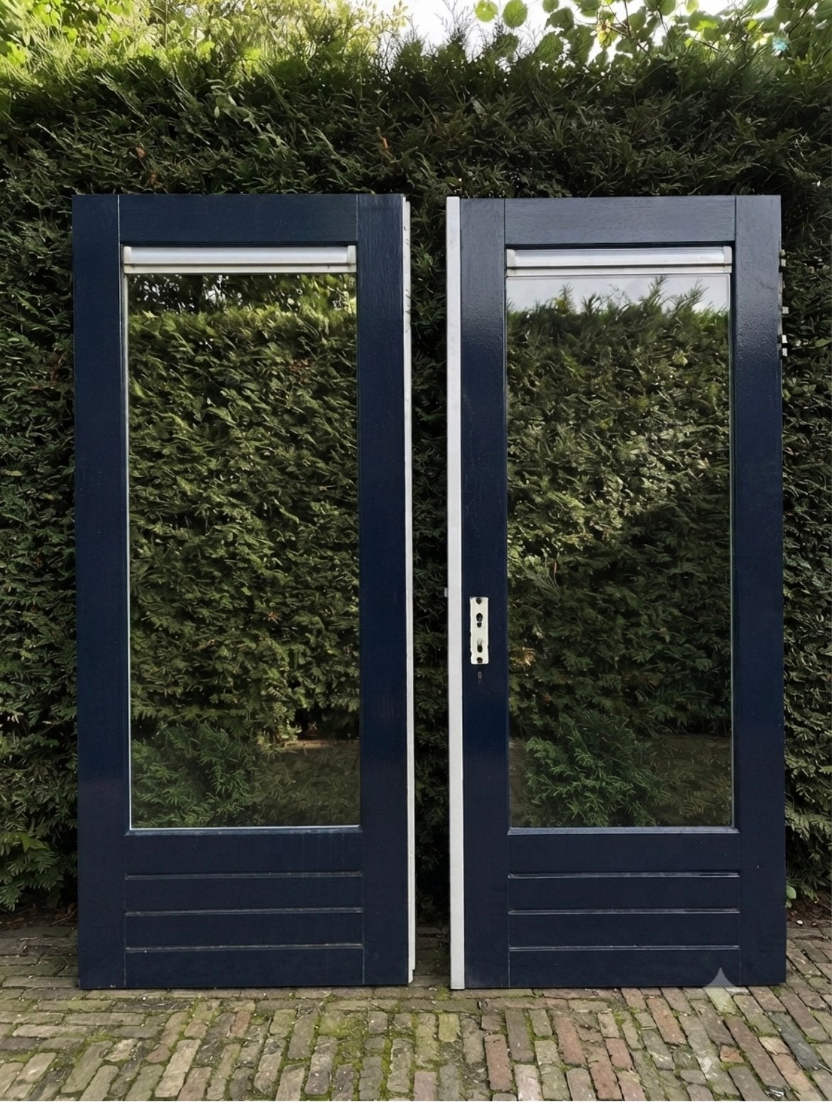 Te koop set openslaande dubbele deuren tuindeuren met kozijn, Ophalen, 120 cm of meer, 200 tot 215 cm, Glas
