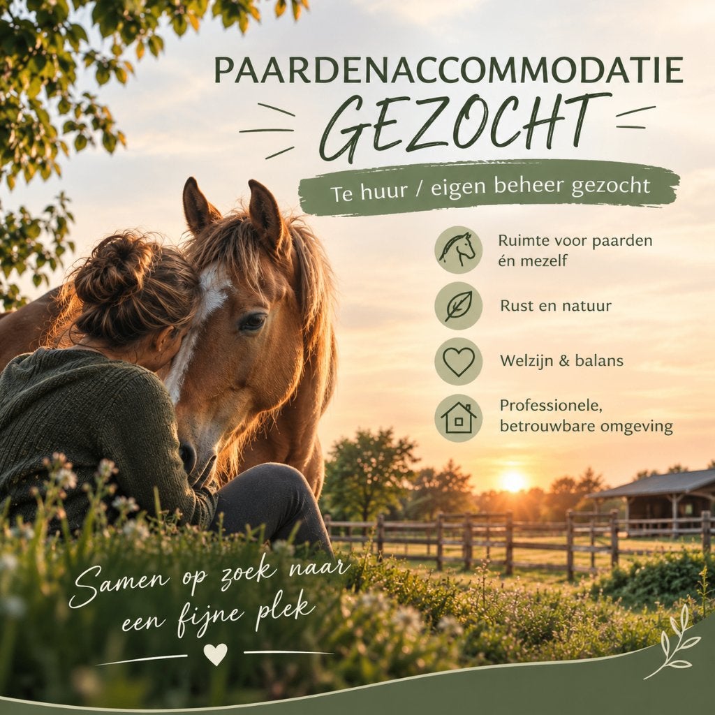 Paarden accomodatie / eigen beheer optie gezocht (NH)