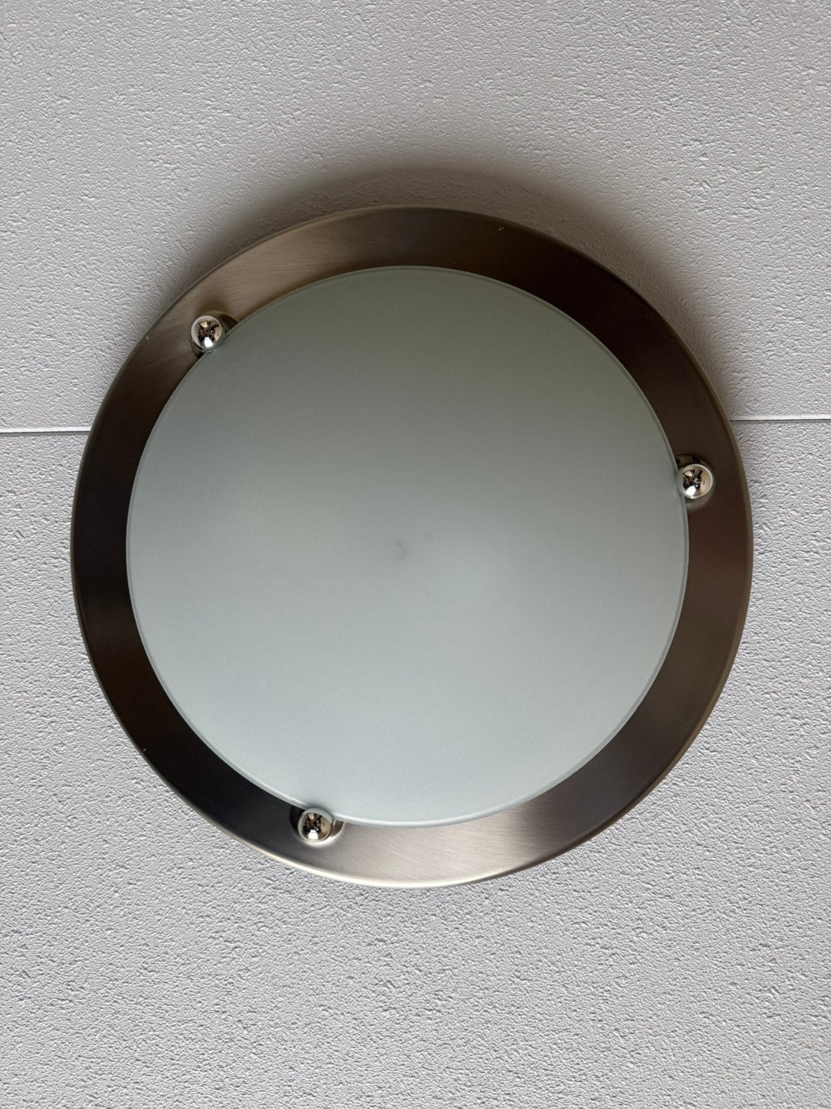 Plafonnière RVS, Modern, Dimbaar, Zo goed als nieuw, Plafondlamp