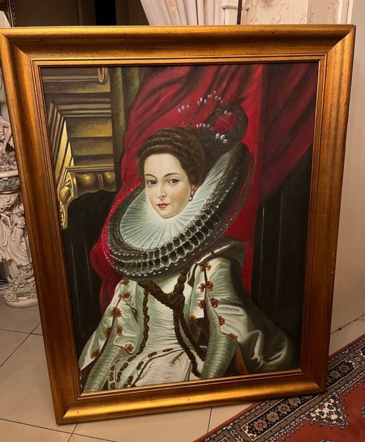 Heel groot olieverf portret schilderij, Ophalen