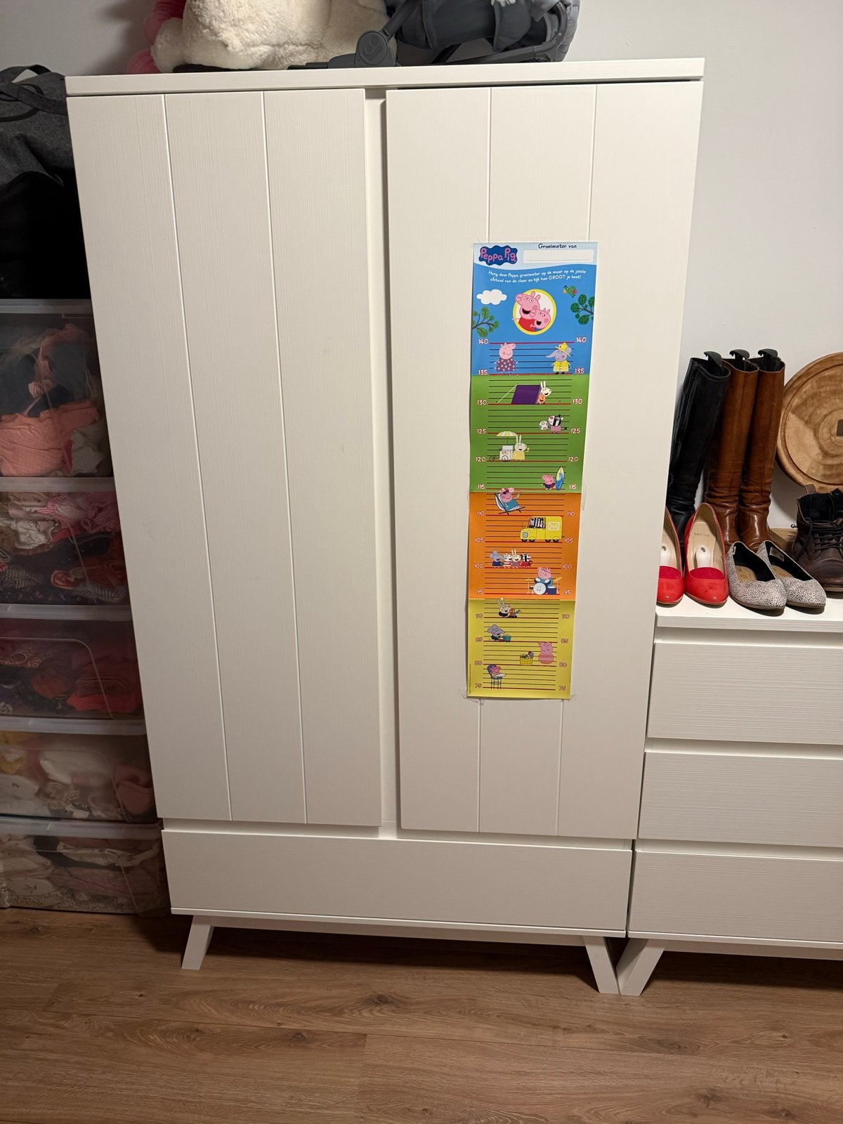 Complete TWF  set: Kledingkast, Commode, Wandplank en box, Ophalen, Kast, 50 tot 70 cm, 105 cm of meer