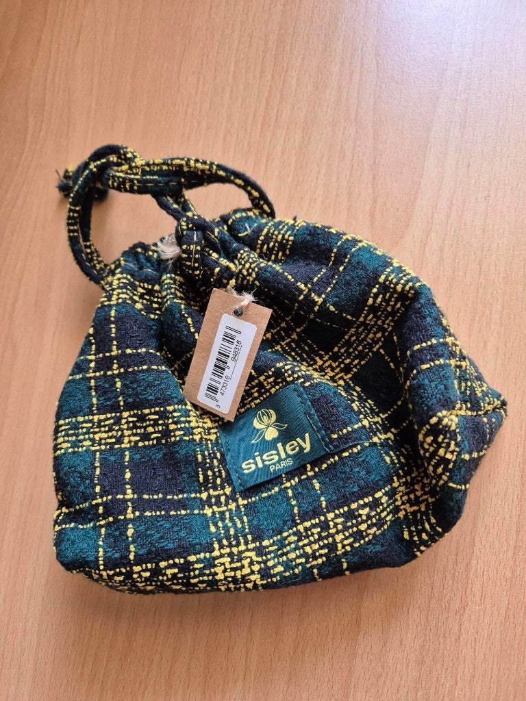 Toilettasje Sisley - ruit - blauw-groen-geel, Verzenden, Nieuw, Overige kleuren, Dame