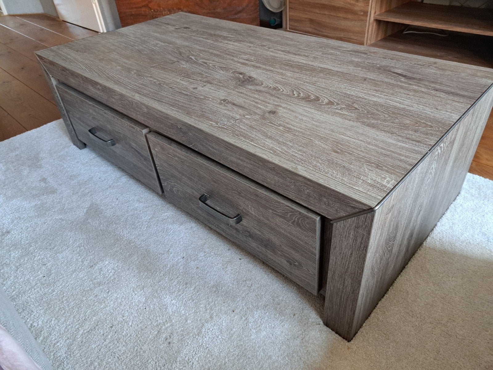 Salontafel met lades - 134x67x40cm - Goed onderhouden, Ophalen, Gebruikt, 100 tot 150 cm, 50 tot 100 cm