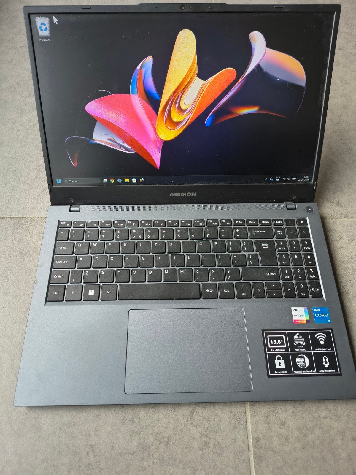 Medion NB Akoya E15423 15 inch laptop, Met videokaart, 8 GB, Medion, Zo goed als nieuw