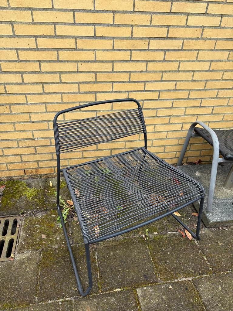 Zwarte draadstoelen met metalen frame zwart voor buiten, Ophalen, Metaal